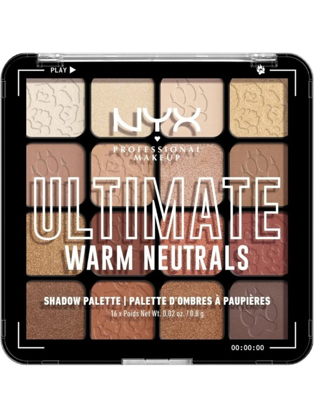🆕 Makeup Ultimate Shadow Palette 16-Shade Vegan Formula - Warm Neutrals Brights